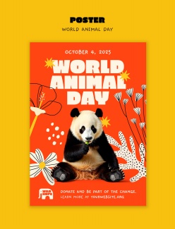 世界动物保护日宣传海报PSD素材