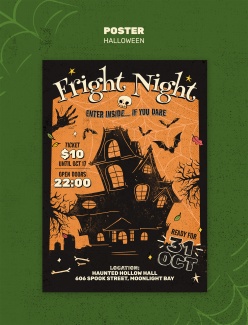 卡通万圣节海报源文件设计