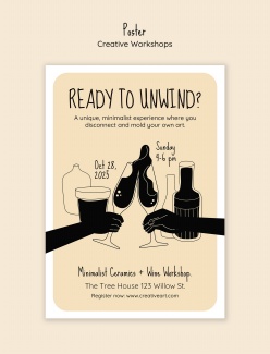 创意工作坊手绘风格海报设计