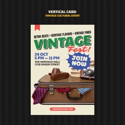 复古文化活动宣传卡片设计