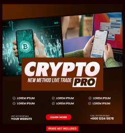 比特币主题宣传正方形海报ps素材