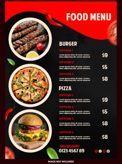 汉堡烧烤披萨美食菜单设计