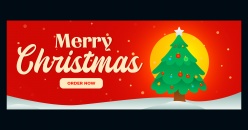 圣诞节促销预定票券模板设计