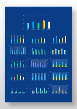 大屏立体三维数据柱形图表