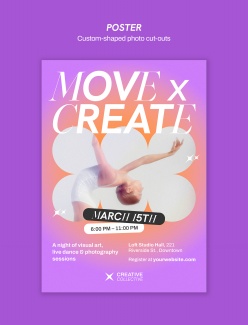 舞蹈照片定制宣传海报设计源文件