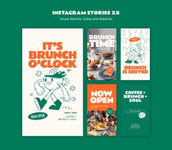 INS风格咖啡饮品店X5宣传模板