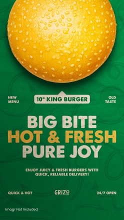 大汉堡美食主题竖版海报PSD素材