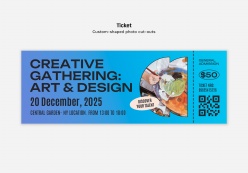 绘画艺术活动折扣票券设计