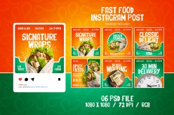 INS风格快餐美食宣传模板设计