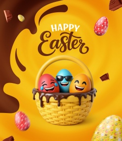 3D复活节彩蛋海报PSD模板设计