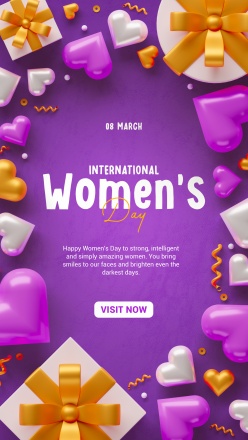紫色风格妇女节主题海报设计素材