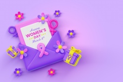 妇女节快乐3D风格海报PSD