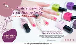 美甲特价活动横幅海报设计