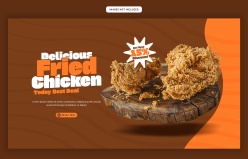 快餐美食折扣横幅海报设计