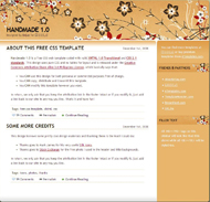 黄色花纹博客CSS网页模板