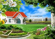 韩国别墅广告设计模板