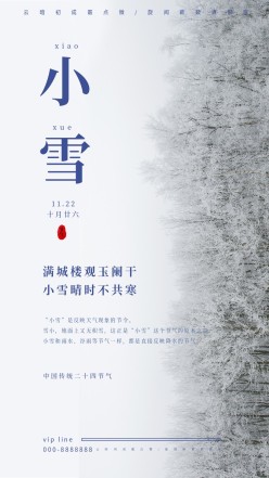 小雪传统节气实景海报