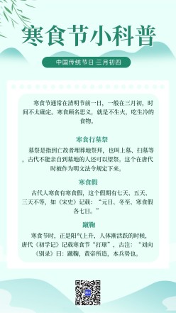 寒食节科普手机海报