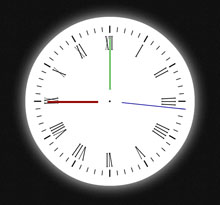 css3实现灯光高亮时钟效果