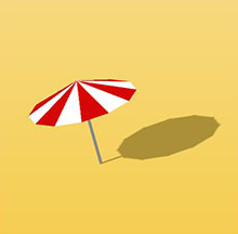 纯CSS3沙滩伞旋转动画特效