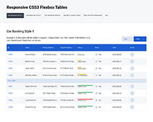 CSS3响应式多功能表格样式特效