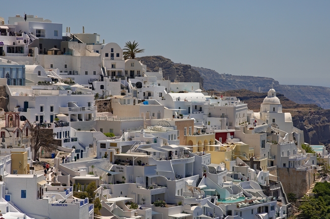 希腊圣托里尼白色建筑图片