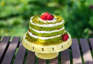 绿色抹茶味水果蛋糕图片