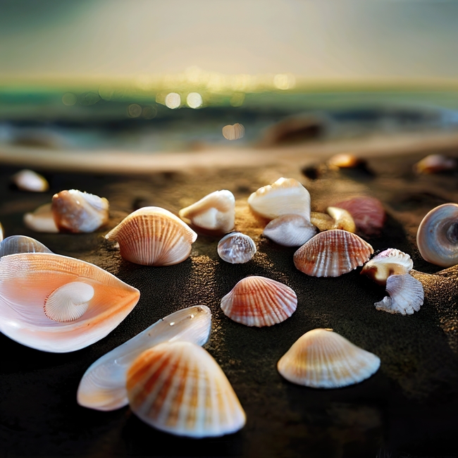 海滩贝壳唯美非主流图片
