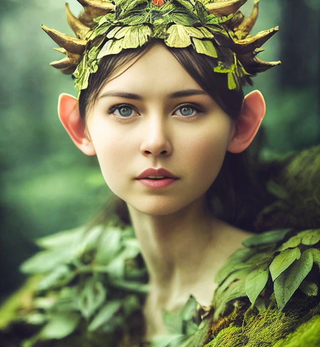 绿色森林精灵美女图片