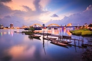 黄昏越南城市景观图片