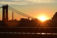 黄昏布鲁克林大桥夕阳图片