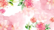 唯美粉色水彩绘花卉背景图片