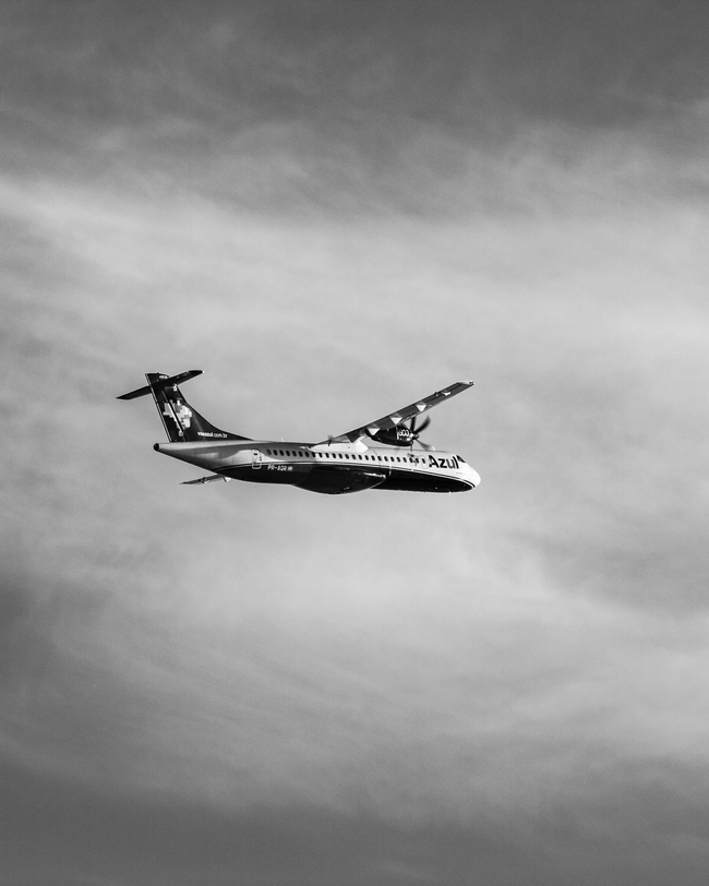 航班飞机黑白摄影图片