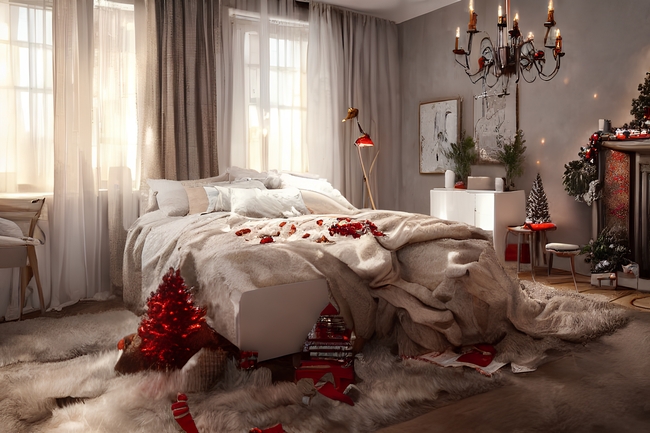 圣诞节卧室装饰图片