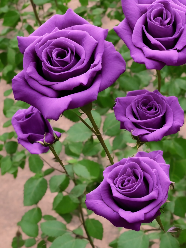 紫色玫瑰花植物图片