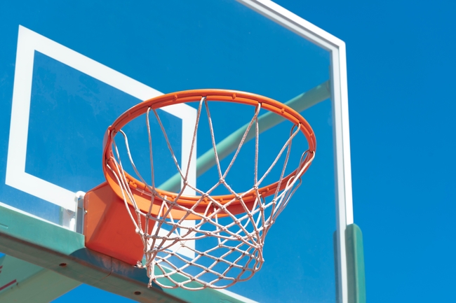篮球架篮球框局部摄影图片