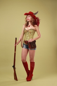 欧美美女cosplay猎人写真艺术照图片