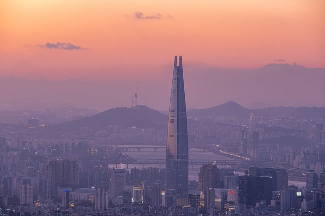 韩国乐天塔建筑摄影图片