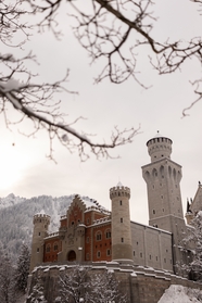 冬季德国新天鹅堡建筑风景图片