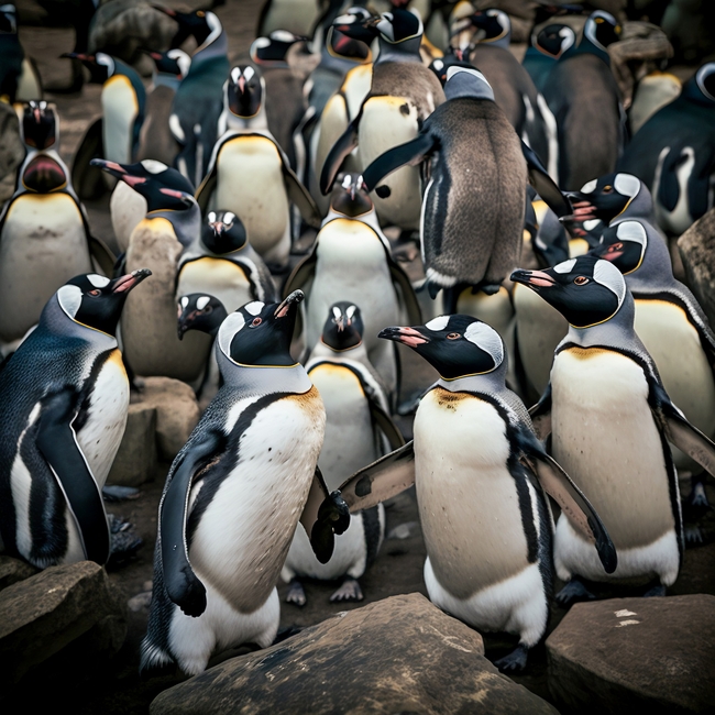 南极洲企鹅群图片