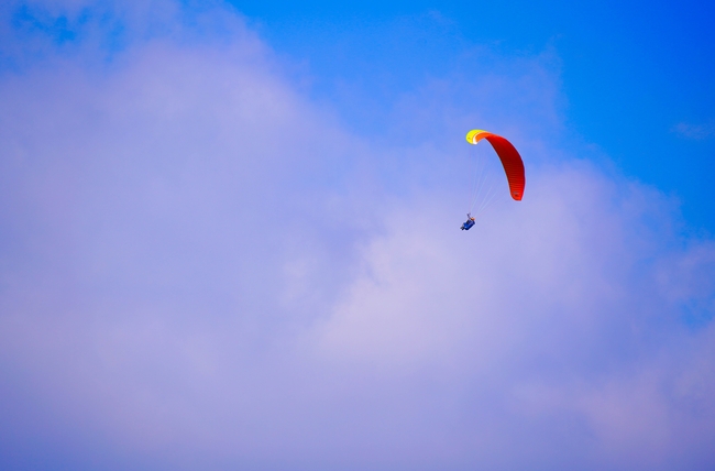 高空滑翔伞极限运动图片