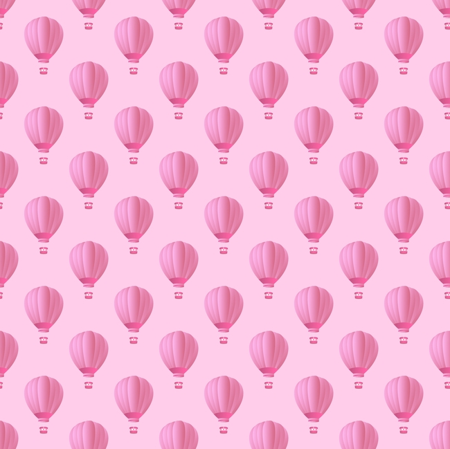 粉色卡通热气球平铺背景图片