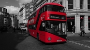 伦敦红色双层公交巴士摄影图片