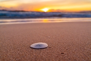 唯美非主流黄昏海滩夕阳摄影图片