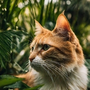 野生挪威森林猫写真摄影图片