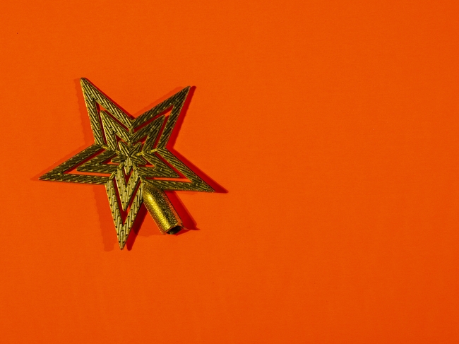 圣诞节五角星装饰物摄影图片