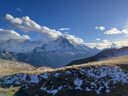 蓝天白云雪域高山风景摄影图片