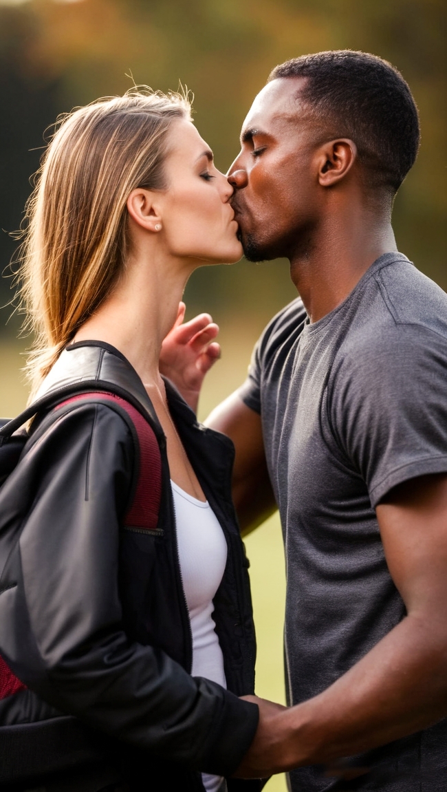 欧美年轻情侣浪漫接吻图片