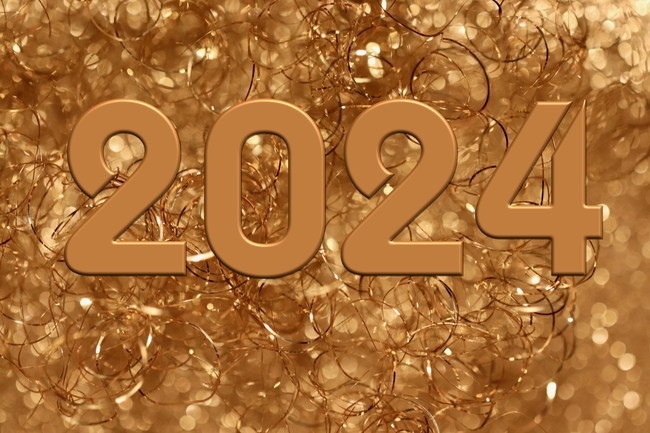 金色立体2024数字设计图片