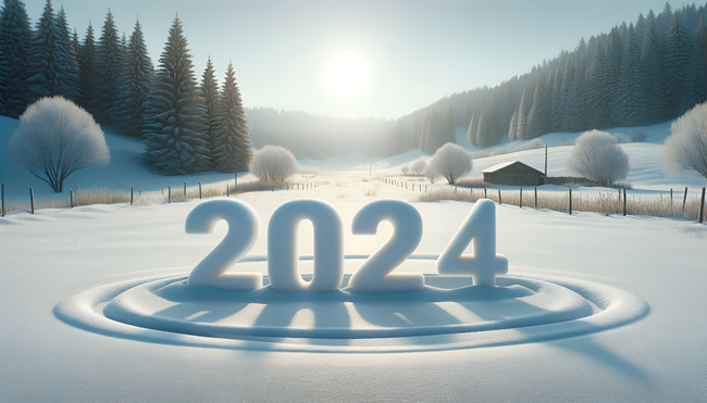 冬季雪地日出2024数字冰雕写真图片大全